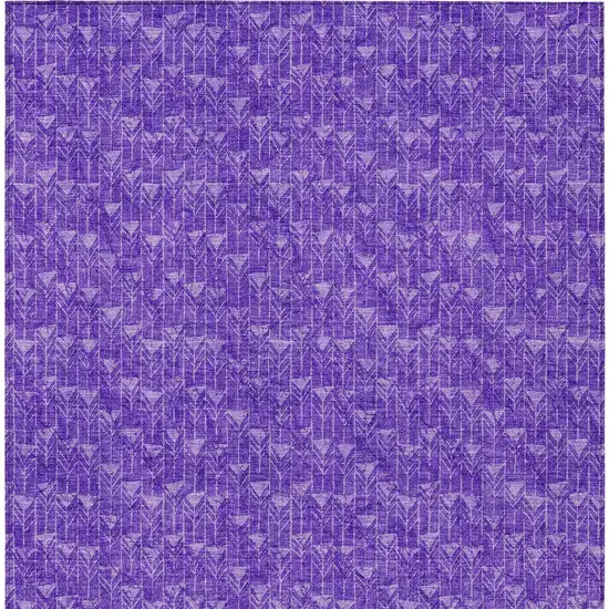 3' X 5' Purple Geometric Washable Non Skid Indoor Outdoor Area Rug Photo 7