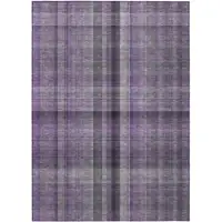 Photo of 3' X 5' Purple Plaid Washable Non Skid Indoor Outdoor Area Rug