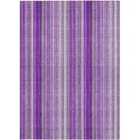 Photo of 3' X 4' Purple Striped Washable Non Skid Indoor Outdoor Area Rug