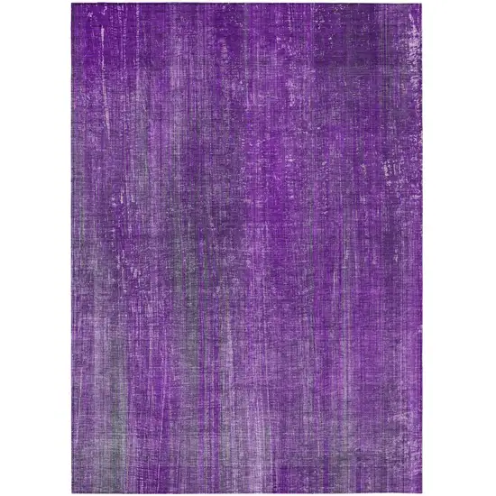 Purple Striped Washable Non Skid Indoor Outdoor Area Rug Photo 2