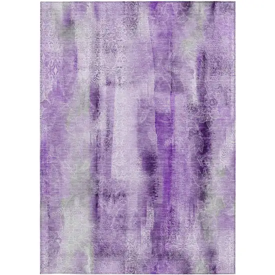 3' X 4' Purple Washable Non Skid Indoor Outdoor Area Rug Photo 5