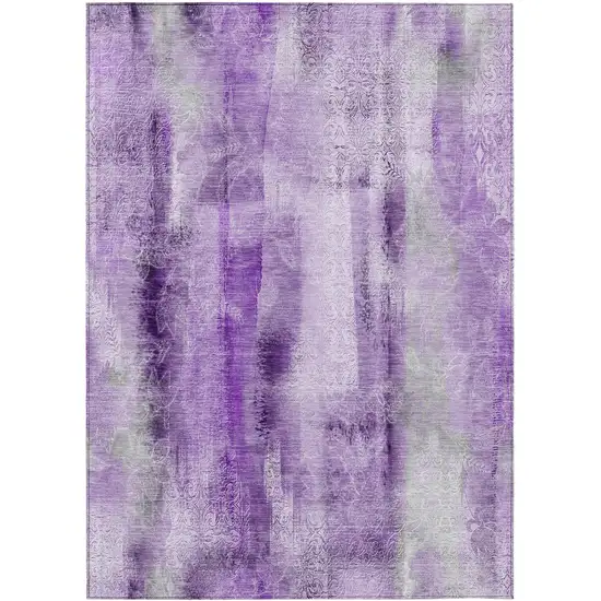 3' X 4' Purple Washable Non Skid Indoor Outdoor Area Rug Photo 2