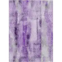 Photo of 3' X 4' Purple Washable Non Skid Indoor Outdoor Area Rug