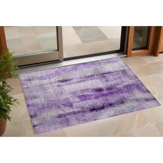 Purple Washable Non Skid Indoor Outdoor Area Rug Photo 1