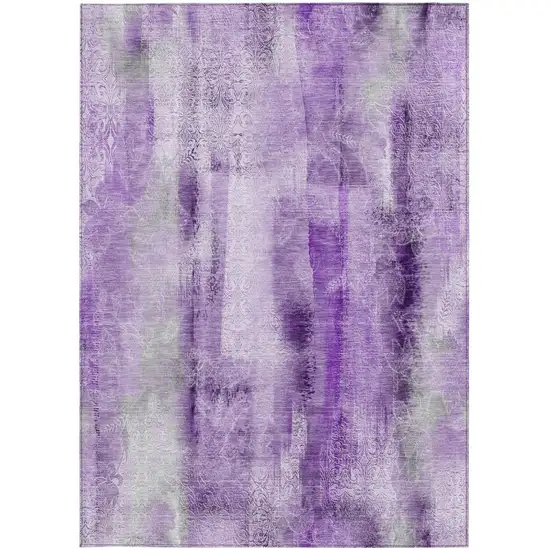 Purple Washable Non Skid Indoor Outdoor Area Rug Photo 4