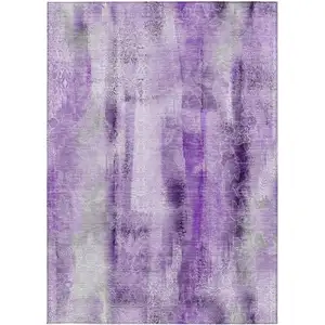 Photo of 3' X 5' Purple Washable Non Skid Indoor Outdoor Area Rug