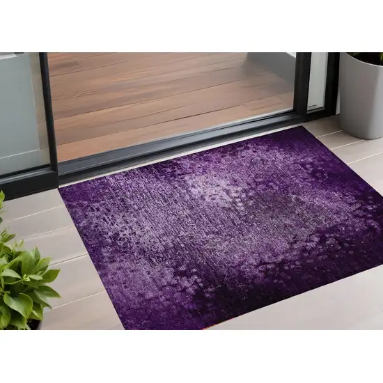 Purple Washable Non Skid Indoor Outdoor Area Rug Photo 1