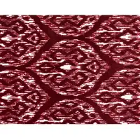 Photo of 2' X 3' Red And White Ikat Tufted Washable Non Skid Area Rug