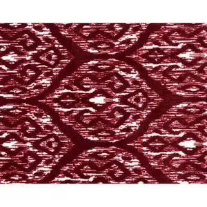 Photo of 2' X 3' Red And White Ikat Tufted Washable Non Skid Area Rug