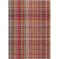 Photo of 3' X 4' Red Plaid Washable Non Skid Indoor Outdoor Area Rug