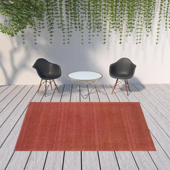 8' X 11' Red Stain Resistant Indoor Outdoor Area Rug Photo 2