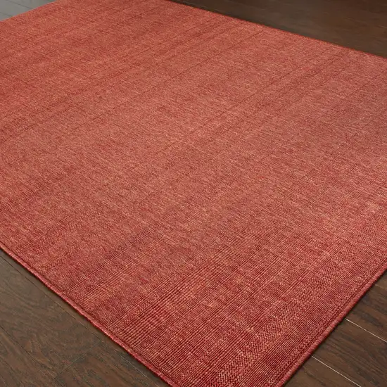 8' X 11' Red Stain Resistant Indoor Outdoor Area Rug Photo 4