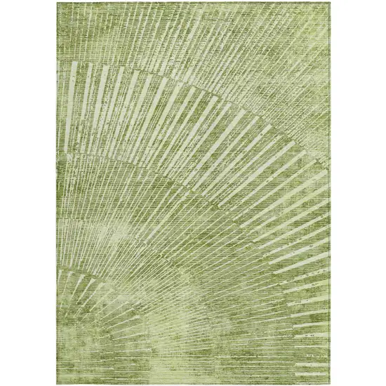 3' X 4' Sage Abstract Washable Non Skid Indoor Outdoor Area Rug Photo 5