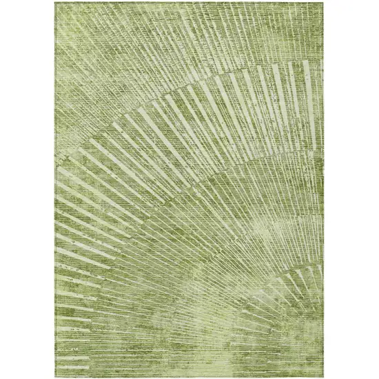 3' X 4' Sage Abstract Washable Non Skid Indoor Outdoor Area Rug Photo 2