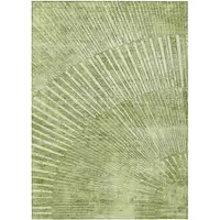 Photo of 3' X 4' Sage Abstract Washable Non Skid Indoor Outdoor Area Rug