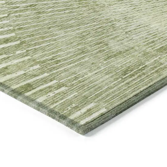 3' X 4' Sage Abstract Washable Non Skid Indoor Outdoor Area Rug Photo 7