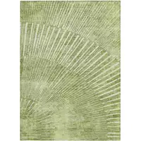 Photo of 3' X 5' Sage Abstract Washable Non Skid Indoor Outdoor Area Rug