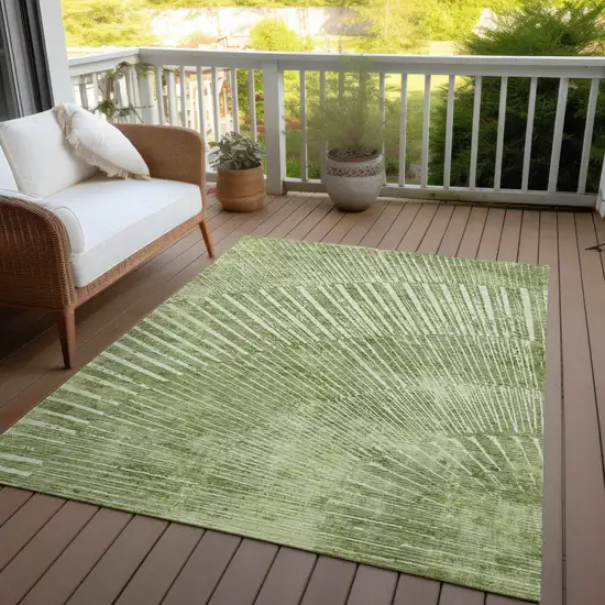 3' X 5' Sage Abstract Washable Non Skid Indoor Outdoor Area Rug Photo 8