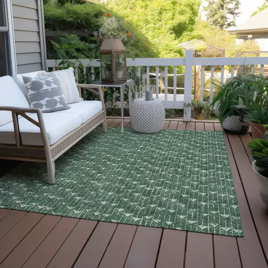 3' X 4' Sage Geometric Washable Non Skid Indoor Outdoor Area Rug Photo 8