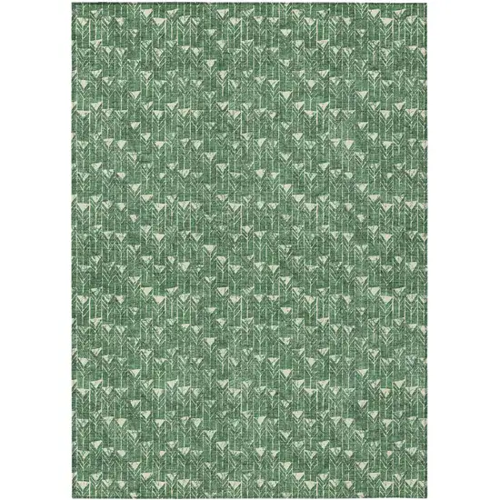 3' X 4' Sage Geometric Washable Non Skid Indoor Outdoor Area Rug Photo 2