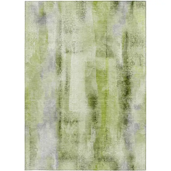 3' X 4' Sage Washable Non Skid Indoor Outdoor Area Rug Photo 2