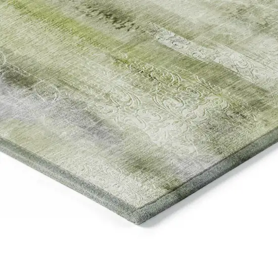 3' X 4' Sage Washable Non Skid Indoor Outdoor Area Rug Photo 7