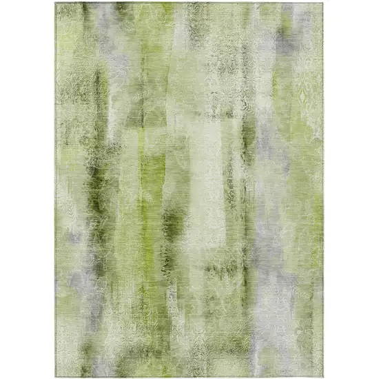 3' X 4' Sage Washable Non Skid Indoor Outdoor Area Rug Photo 2