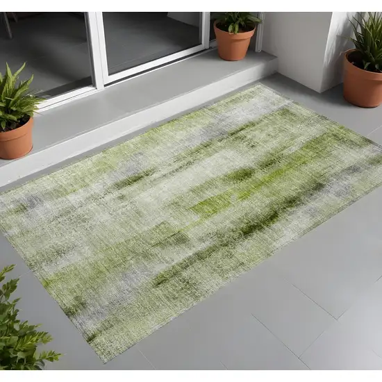 Sage Washable Non Skid Indoor Outdoor Area Rug Photo 1