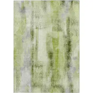 Photo of 3' X 5' Sage Washable Non Skid Indoor Outdoor Area Rug