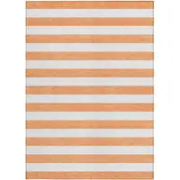 Photo of 3' X 4' Salmon Striped Washable Non Skid Indoor Outdoor Area Rug