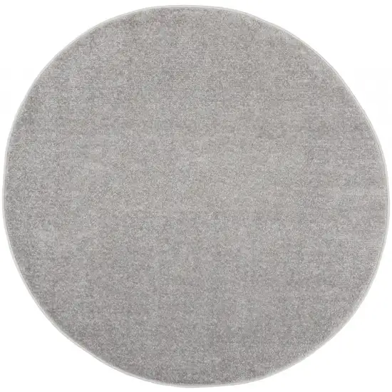 4' X 4' Silver Grey Round Non Skid Indoor Outdoor Area Rug Photo 1