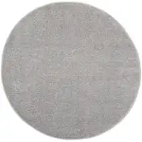 Photo of 4' X 4' Silver Grey Round Non Skid Indoor Outdoor Area Rug
