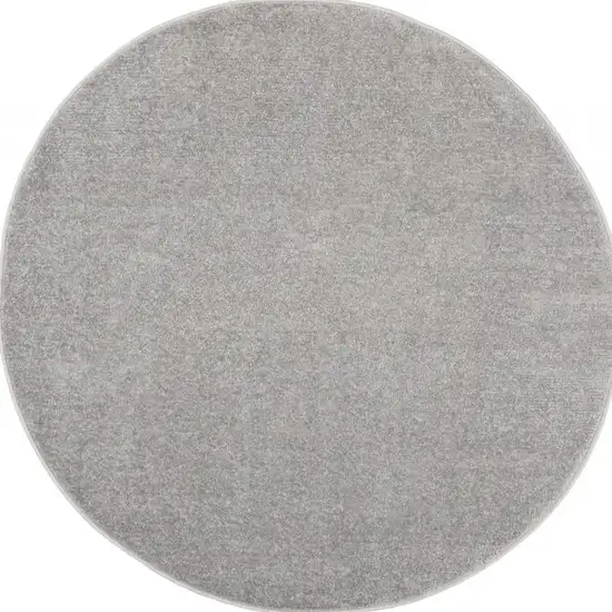 4' X 4' Silver Grey Round Non Skid Indoor Outdoor Area Rug Photo 4