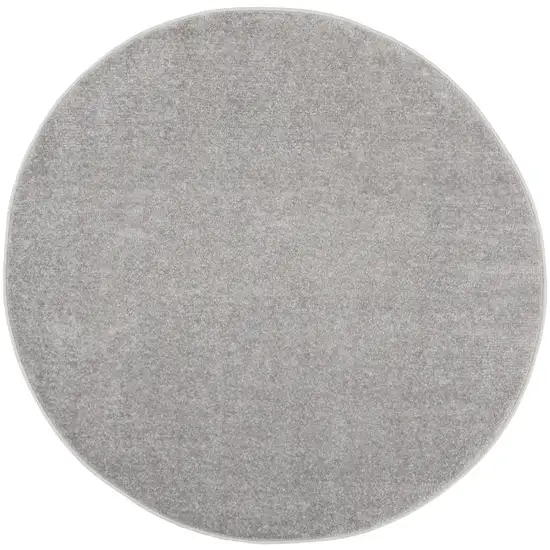 4' X 4' Silver Grey Round Non Skid Indoor Outdoor Area Rug Photo 3