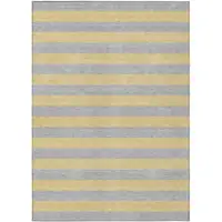 Photo of 3' X 4' Silver Striped Washable Non Skid Indoor Outdoor Area Rug