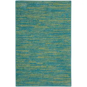 Photo of 2' X 4' Striped Non Skid Indoor Outdoor Runner Rug