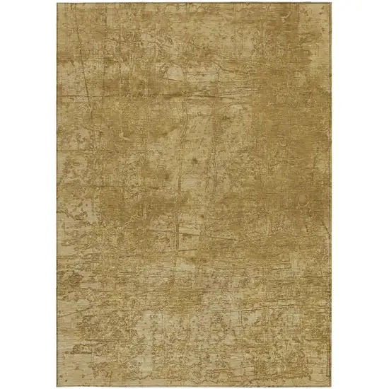 Tan Abstract Washable Non Skid Indoor Outdoor Area Rug Photo 5