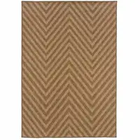 Photo of 3' X 5' Tan Geometric Stain Resistant Indoor Outdoor Area Rug