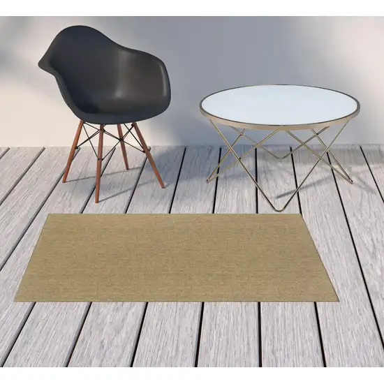 3' X 5' Tan Stain Resistant Indoor Outdoor Area Rug Photo 2