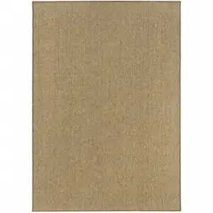 Photo of 3' X 5' Tan Stain Resistant Indoor Outdoor Area Rug