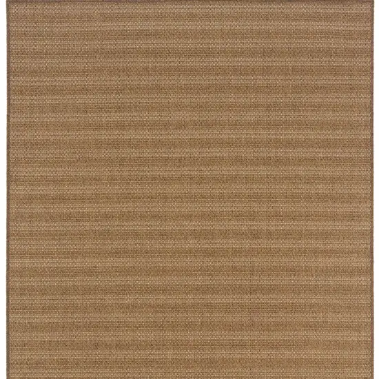 Tan Striped Stain Resistant Indoor Outdoor Area Rug Photo 4