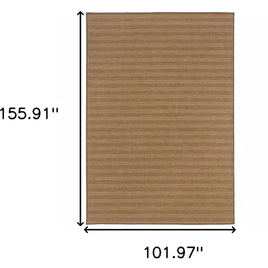 Tan Striped Stain Resistant Indoor Outdoor Area Rug Photo 7