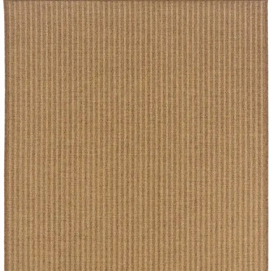 Tan Striped Stain Resistant Indoor Outdoor Area Rug Photo 4