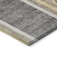 Photo of 3' X 4' Taupe Abstract Washable Non Skid Area Rug With UV Protection