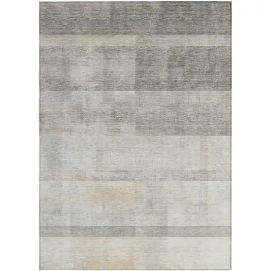 3' X 4' Taupe Ombre Washable Non Skid Indoor Outdoor Area Rug Photo 5