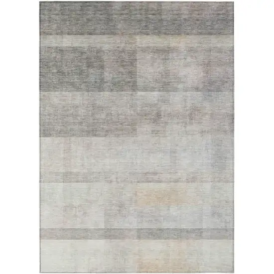 3' X 4' Taupe Ombre Washable Non Skid Indoor Outdoor Area Rug Photo 2