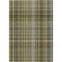 Photo of 3' X 4' Taupe Plaid Washable Non Skid Indoor Outdoor Area Rug