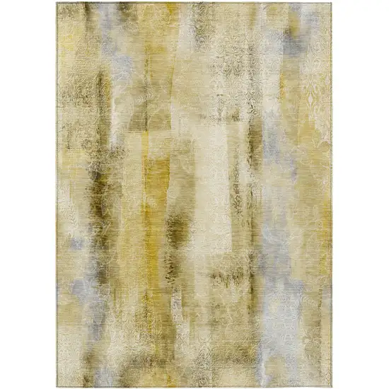 3' X 4' Taupe Washable Non Skid Indoor Outdoor Area Rug Photo 2