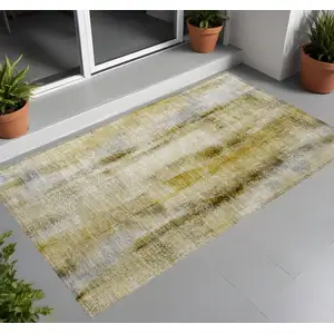 Photo of 3' X 4' Taupe Washable Non Skid Indoor Outdoor Area Rug