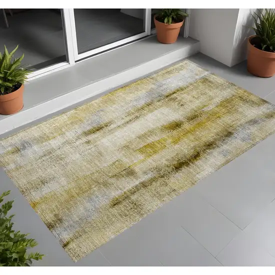 3' X 4' Taupe Washable Non Skid Indoor Outdoor Area Rug Photo 1